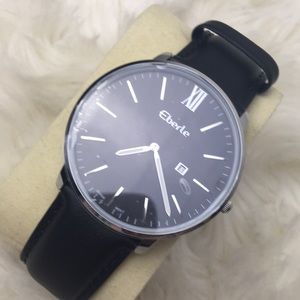Mens eberle black dial date wrist watch